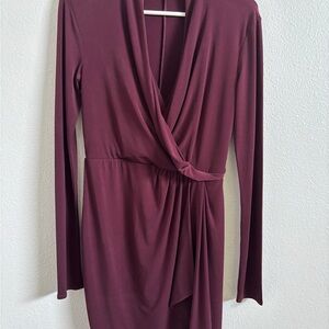 Victoria's Secret Deep Burgundy Long Sleeve Dress